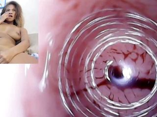 Sexy gaming couple: Rekaman kamera memek endoskopi creampie di bulanannya dengan memek merah...