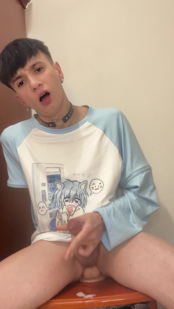 FemmeTwunkie: Blue Femboy Having Fun with New Toy