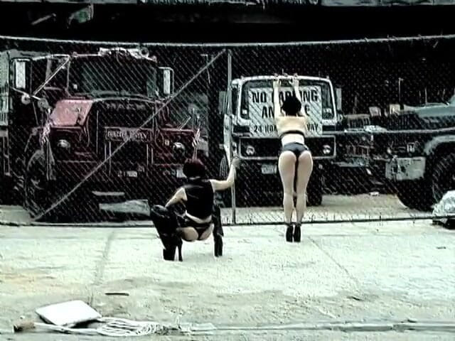 Girl on Girl: Wild nympho licks her sexy bitch ass on the street...