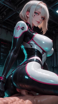 Latex Gamer Queen Virexa - Chrome POV - Ai Generated