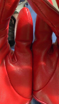 Today Is Your Cum Day! Sniffing Red Leather Gloves, Lady Victoria Valente