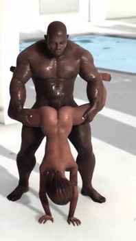 Skupinový sex na ostrově. Černí velcí kluci šukají tvrdé sexy nadržené dívky