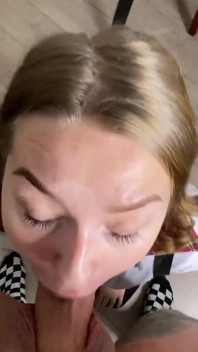 Cum on Face After a Deep Blowjob. Try Not to Cum Amateur Honey Sasha