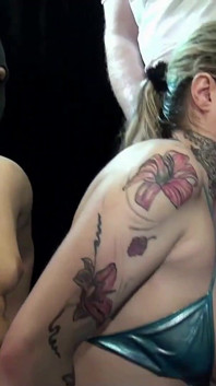 Piss & Facial Gangbang Party with BBW Arabella May