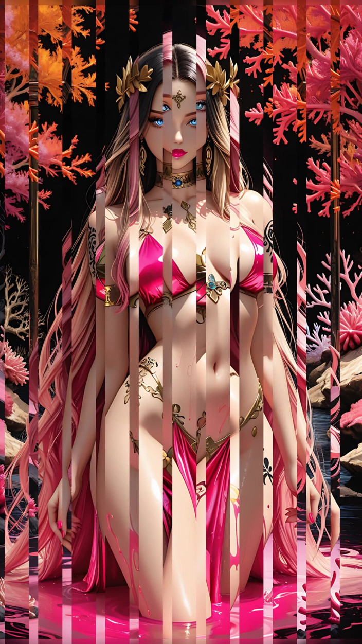 LustRender: This Seductive Mayan Beauty with Waist Length Black Violet Hair...