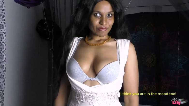 Sexy Lily: Dark skin Indian girl Lily a naughty pornstar striptease masturbation (Indian...
