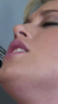 Blonde babe gets banged in the locker room