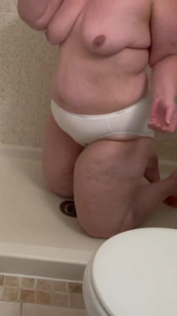 BBW Whore Gags on Your Cock in the Shower