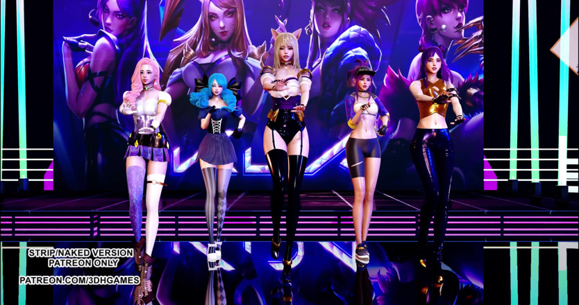 3D-Hentai Games: Gfriend - tarian kpop hot cewek manik-manik kaca ahri, akali, seraphine,...