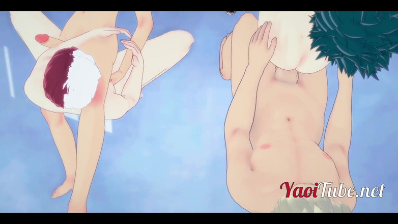 Yaoitube: Boku No Hero Yaoi - Orgie Todoroki, Kaminari, Deku Futai împreună cu...