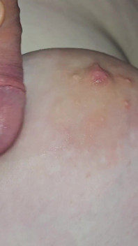 Cum on Big Natural Tits (titjob and Fat Dick)