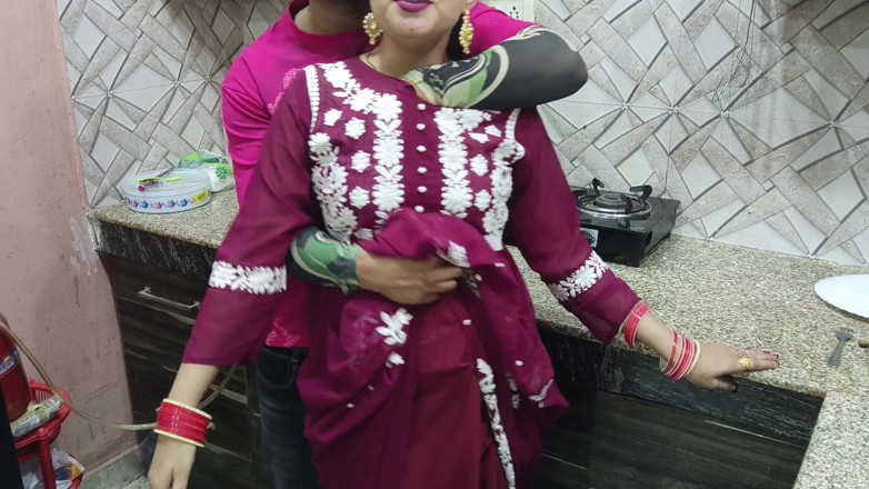 Hornycouple149: Indian Desi Bhabhi Fucked Hard by Her Devar in Kitchen...