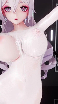 [mmd] Tomboy Broken One-Piece White Silk Fishnet Binding