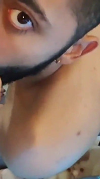 Sucking Fabian Madrid's tasty uncut cock until he cums and fills my mouth