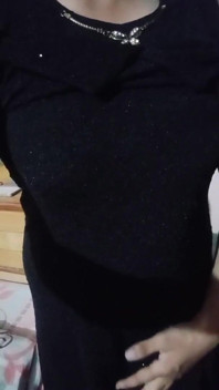 Indian Gay Crossdresser Bottom Gaurisissy Feeling Horny in Black Dress Real Homemade Sex