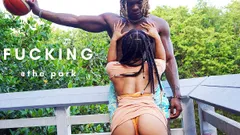 Fucking Petite Ebony in Park