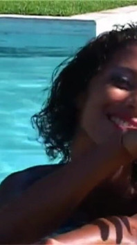 Priska Farel: Priska Farel Plays the Cat by the Pool. This Is so Cute