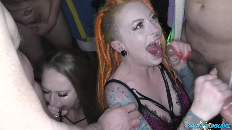 100% Amateur Gangbang and Bukkake from the UK!: Fantastische bukkake-session mit gierigen schlampen Piggymouth und kätzchen