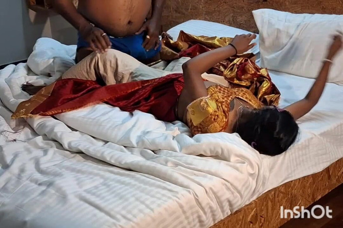 Funny couple porn studio: Red Silk Saree 1