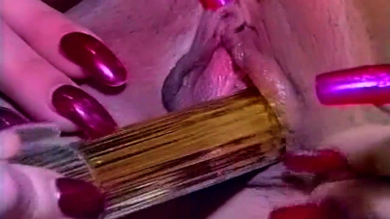 TRASHPORN: Horny Brunette Stuffs Redhead's Wet Pussy with Thick Marker