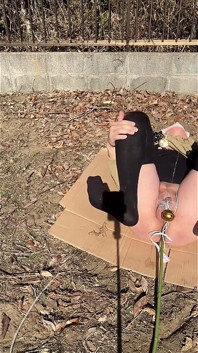 Self-training No.100: Outdoor Anal Dildo Insertion and Tack-tack Pussy Rotor Masturbation