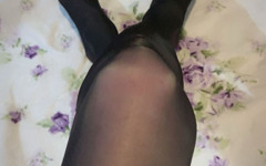Teasing in My Soft and Shiny Black Pantyhose!