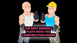 Den sexiga Shemale leker med byggkillarna