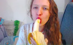 Banana boquete e vermelho natural, cabelos muito longos e místico azul natural inacreditável meus olhos