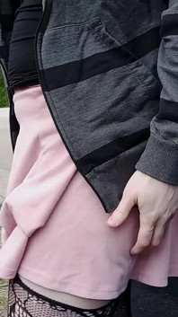 Risky Flashing and Cumshot on My Car Caught