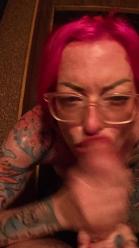Nudist Sauna British Punk Pink Hair Slut Piggy Mouth Fucked in Nudist Spa
