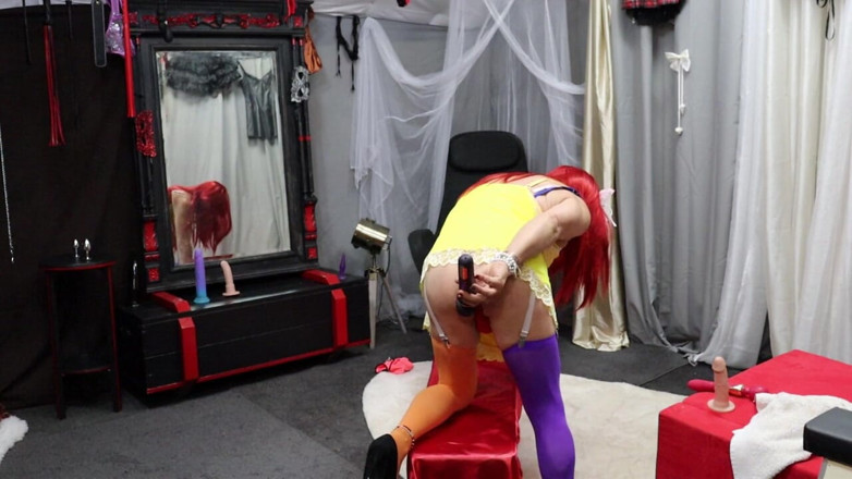 Sissy Dee Dee: Colorful Dee Gets Carried Away with 2 Vibrators