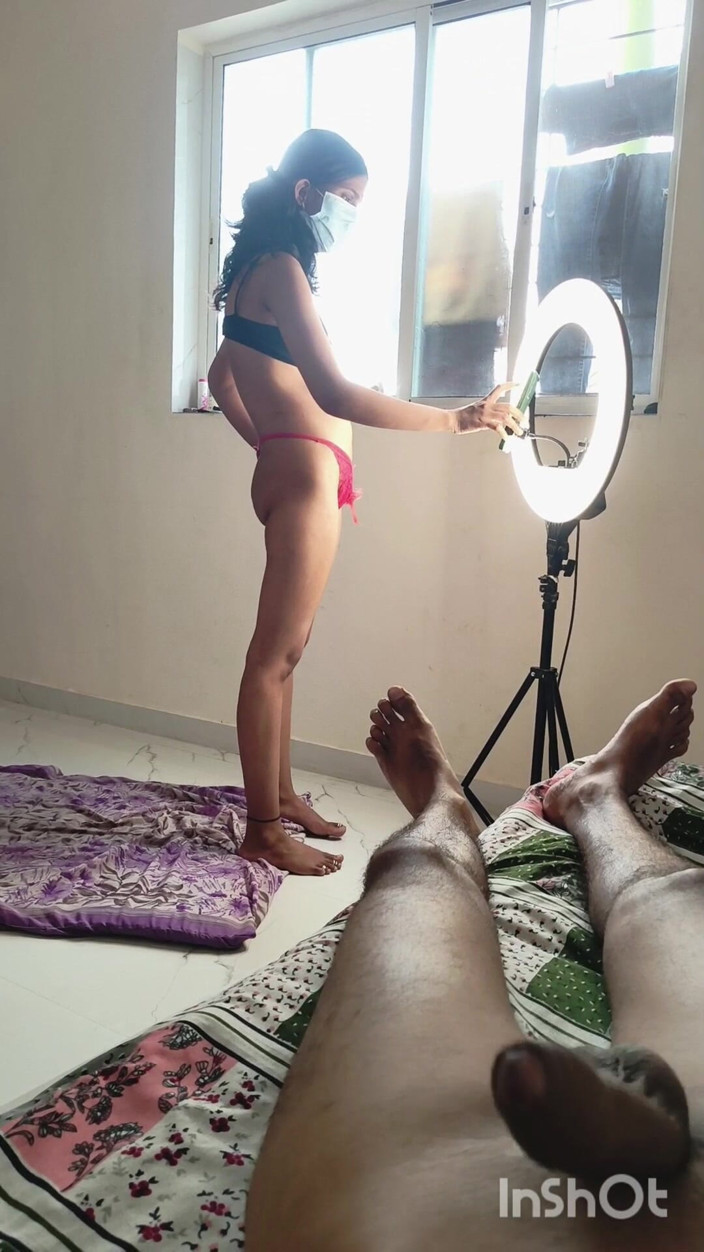 Desishycouple: Sexy Bhabhi Shivani Doing Live and Husband Masturbation.