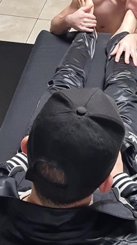 Feet Licking and Cock Sucking Gay Bitch Gets Used and Covered with Cum by His Scally Boy