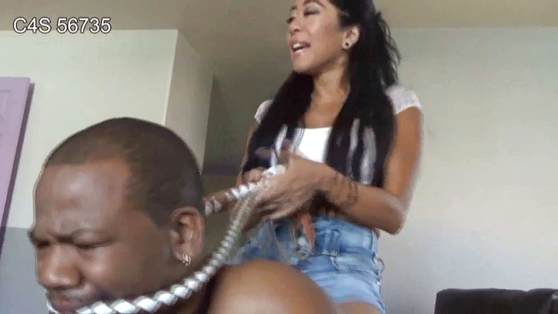 Femdom Austria: Asian riding a big black stud