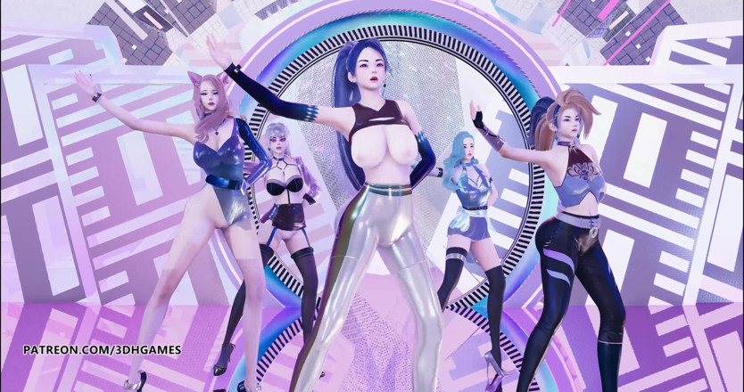 3D-Hentai Games: [MMD] Aespa - Black Mamba sexy striptease KDA Ahri Akali Seraphine...