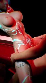 Blue Sex Robot in a BDSM Sex Show Challenge