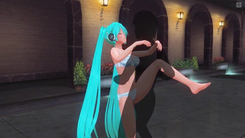 H3DC: Hentai 3D. Miku dengan baju renang dientot di tepi kolam renang
