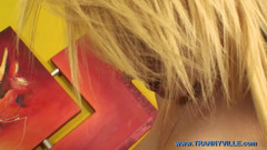 Big tit blonde TS trans transgender shemale pornstar enjoy Barbara bareback fucking & cumshot of one lucky big cock guy thumbnail