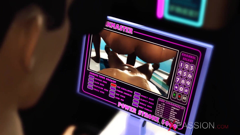 3dxpassion: Stazione di masturbazione. Una giovane bomba sexy viene scopata all'aperto...