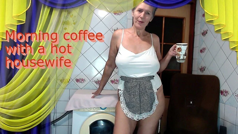 Lukerya: Morning Coffee with a Cheerful Hot Housewife Chatting with Fans...