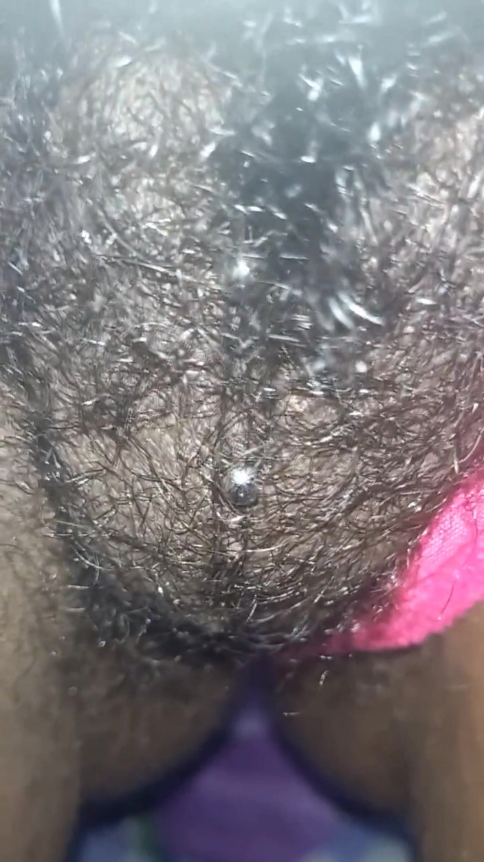 Super sexy ebony cuties: Rubbing My Busy Hairy Tight Pussy Closeup