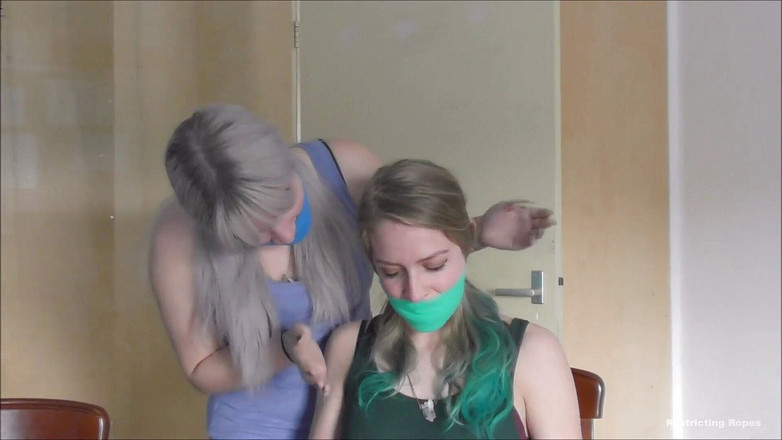 Restricting Ropes: Luna Grey &amp; Violet Haze - кляп-вечірка hd