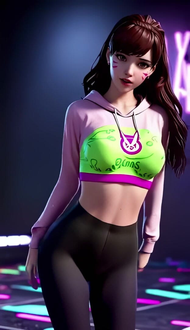 3D-Hentai Games: D.vaの燃えるような火の踊り(2ne1 - 火)