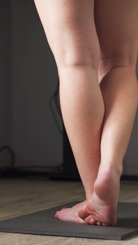 Watching Teen Calves At Standing Desk