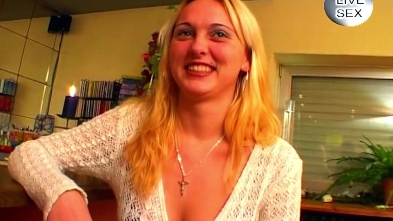 My German Amateurs: Busty Blonde Gives Sloppy Blowjob with Drool