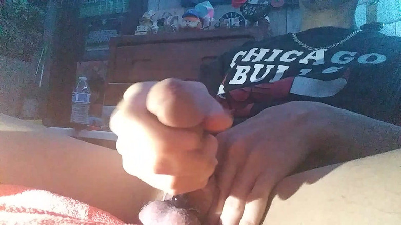 KingSpade: 投げ縄で捕まったペニスをしごきながら、精液の滝まで揉みながら睾丸を握りしめている