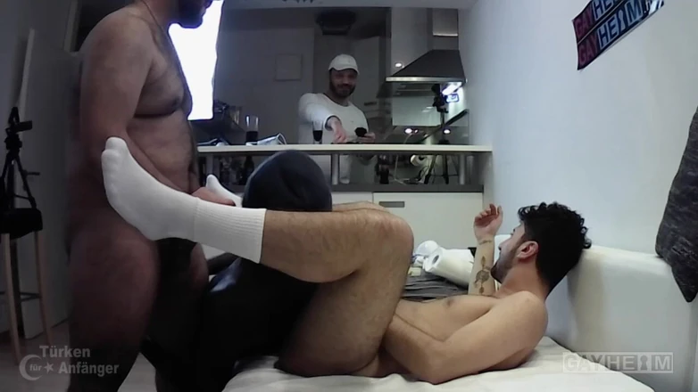 GAYheim: German Arab Bareback with Black Apprentice (actioncam)