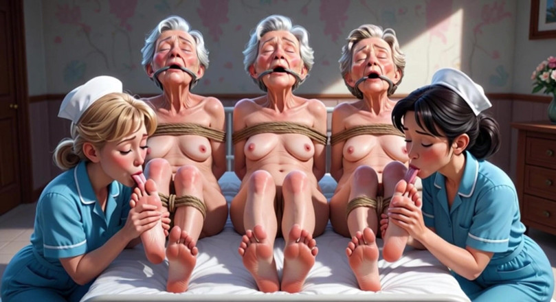 YOUR BEST FANTASY: Nurses Lick Elderly Feet in Asylum - Grannies Having Intense Orgasms