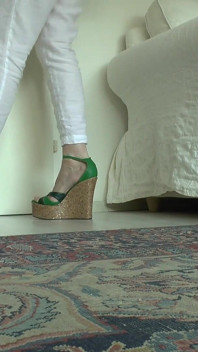 Wedge-heel Sandal Fashion Show for You! Cum in Your Pants! Lady Victoria Valente