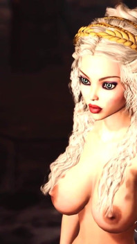 Super caliente dickgirl juega con una princesa sexy en el castillo medieval